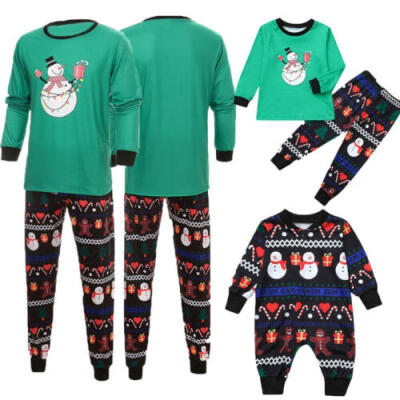 

US New Family Matching Adult Women Kid Christmas Pyjamas Nightwear Pajamas PJs