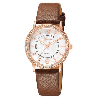 

Drop Shipping Women Simple Dial Wristwatches Casual Fashion Luxury Leather Strap Quartz Watches Clock Relogio Feminino