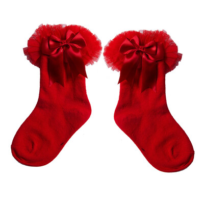 

Newborn Baby Girls Kids Princess Bowknot Lace Ruffle Frilly Ankle Socks
