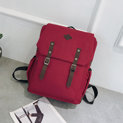 

Backpack mens double shoulder bag canvas double belt personality schoolboy bag casual mens small bag bag tide travel bag