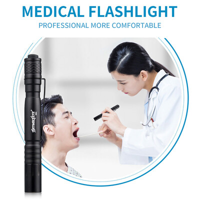

Saidsome Mini LED Penlight Flashlight Torch Clip Pocket Waterproof Lamp Light AAA flashlight lamp