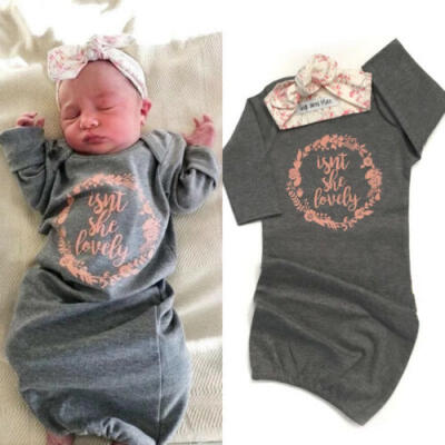 

US Baby Girl Boy Cotton Blanket Swaddle Wrap Sleepsack Sleeping BagHeadband Set