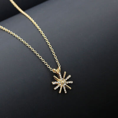 

Woman Gift Sun Flower Pendant Personality Temperament Cute Gold Silver Clavicle Chain Female Necklace