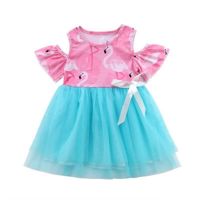 

Toddler Kids Girl Flamingos Summer Casual Dresses Sundress Clothes 1-6T