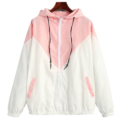 

Women Long Sleeve Hoodie Windbreaker Hooded Zip Sport Coat Jacket Tracksuit Top