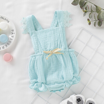 

Newborn Baby Girls Backless Design Romper Flare Sleeve Infant Casual Lace Outfits