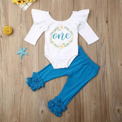 

Newborn Baby Girl Floral Clothes Jumpsuit Romper Bodysuit Pants Outfit Set 2PCS