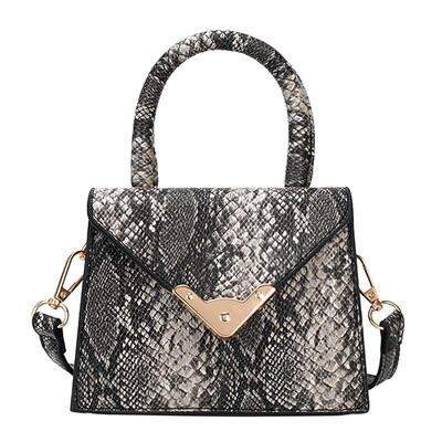 

Small Shoulder Handbags Women Snake Print Flap PU Leather Crossbody Bags