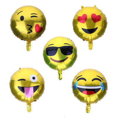 

Round Expression Smile Face Aluminum Foil Balloons5 ExpressionsBag