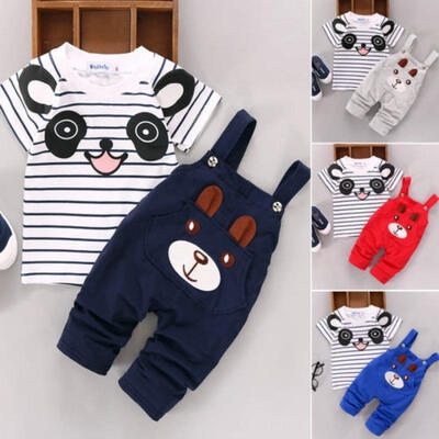 

2PCS Toddler Baby Boy Girls T-shirt TopsPants Overalls Outfits Clothes Set