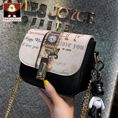 

On the new printing bag girl 2019 new summer fashion small square bag Korean version of the simple oblique satchel bag