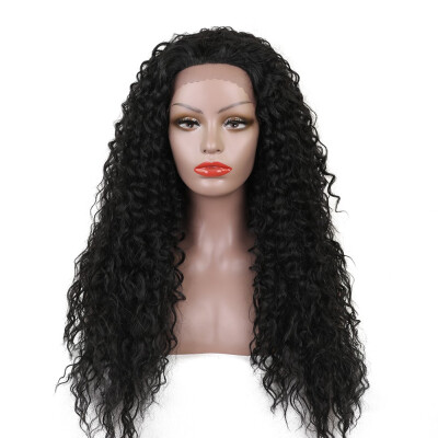 

Element Synthetic Full Wigs 26 Inch Lace Front Wig Loose Curly Long Black Wigs For Black Women Free Shipping