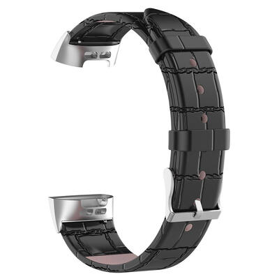 

Bamboo Pattern Leather Watch Band Bracelet Wrist Strap for Fitbit Charge 3
