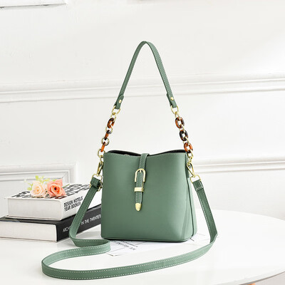 

Bucket bag womens summer fashion Messenger bag ins Joker chain simple soft leather shoulder bag