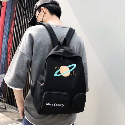 

Ins style schoolbag female Korean version of high school students 100 simple Mori ancient mens canvas backpack double shoulder ba