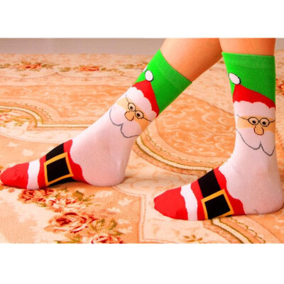 

Winter Women Christmas Socks Santa Claus Snowman Deer Print Gift Festive Cotton Socks Hosiery