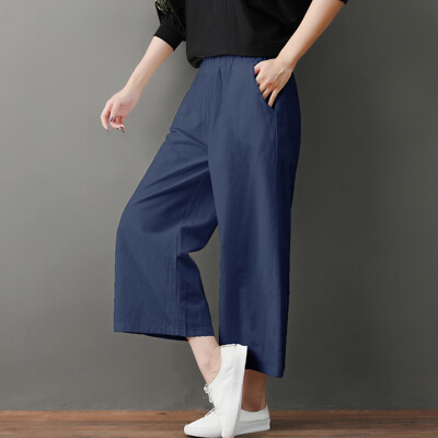 

Tailored Women Casual Solid Trousers Pants Trousers Ladies Loose Pants