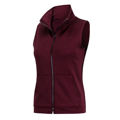 

Toponeto Women Casual Zip Up Front Lightweight Thin Vest Sleeveless Pockets Jacket Coat