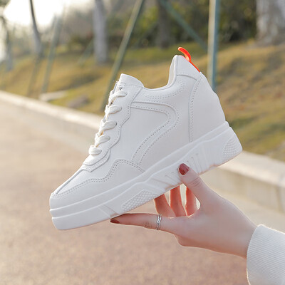 

Increased small white tide shoes female 2019 summer summer new autumn shoes wild thick bottom increased net red&white shoes autumn