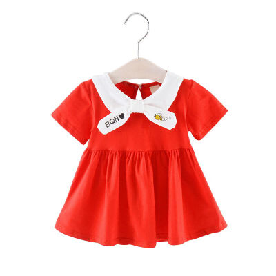 

Girls Dress Princess Summer Kids Dresses for Baby Girls Clothes Short Sleeve Solid Children Clothing