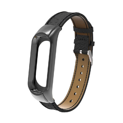 Replacement Wrist Strap for Xiao-Mi Band 34 Universal Leather Wrist Straps Brown