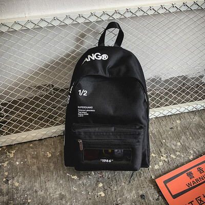 

Backshoulder bag mens personality transparent tide brand street shooting Oxford spinning backpack college students bag ins super