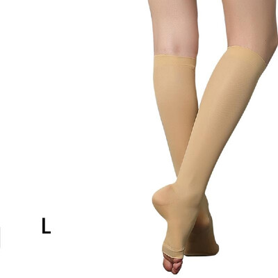 

Carevas Medical Quality 30-40mmHg Graduated Compression Socks Medical Stockings Knee High Open-Toe 1 Pair Firm Pressure Support St