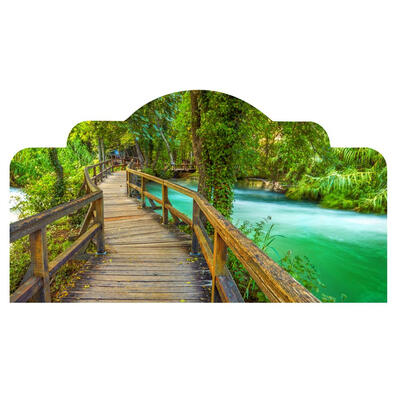 

Wall Sticker Wooden Bridge Natural Scenery Bedroom Wall Decal Home Decor
