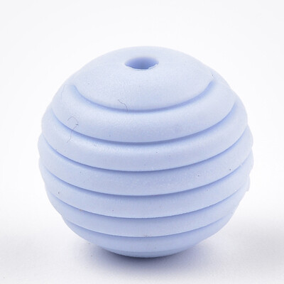 

Food Grade Environmental Silicone Beads Chewing Beads For Teethers DIY Nursing Necklaces Making Round LightBlue 15x14mm Hole