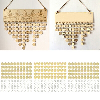 

50 PCS Unfinished Wood Discs Coins Circles with Holes - DIY Family Birthday Lots