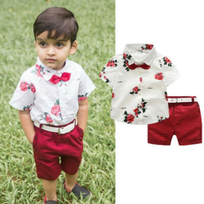 

Toddler Kid Baby Boy Clothes Bowtie T Shirt TopPants Leggings Gentleman Outfit