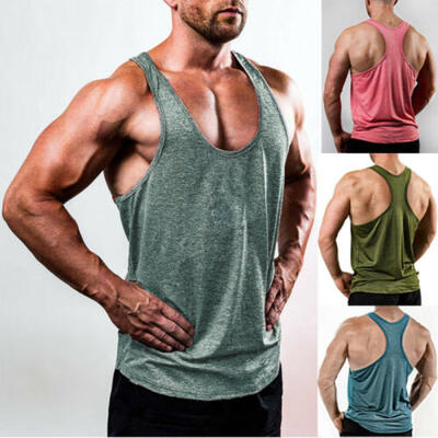 

Gym Men Muscle Sleeveless Tank Top Tee Shirt Bodybuilding Sport Fitness Vest CA