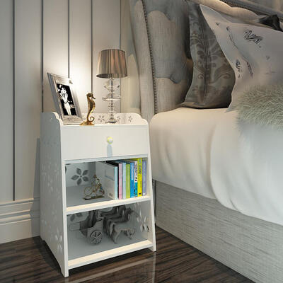 

Night Stand Bedside Table Bedroom Furniture Stroage Shelf Modern White