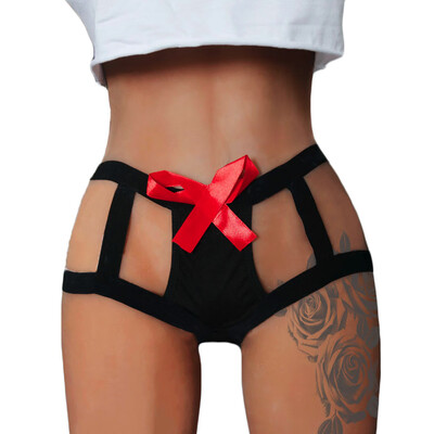 

Toponeto Fashion Women Plus Size Bandage Bowknot Underpant G-String Sexy T-back Lingerie