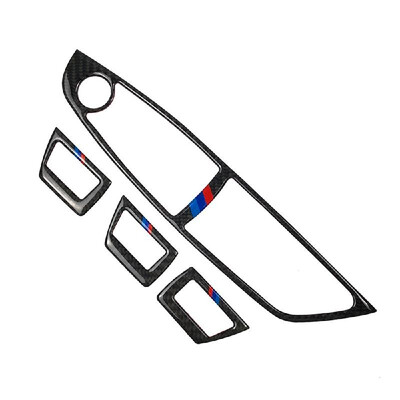 

Carbon Fiber Window Lifting Frame Cover Trim Sticker Car Interior Window Switch Frame Door Bowl Cover Trim Sticker For BMW F10 5 S