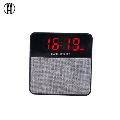 

WH T1 Fabric Wireless portable Bluetooth Speaker Alarm clock radio MP3 player USB Speaker for phone computer Time monitor