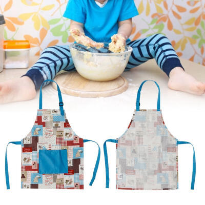 

Greensen Cotton Padded Home Kitchen Children Apron Red Lamb Pattern for Cooking Painting Drawing