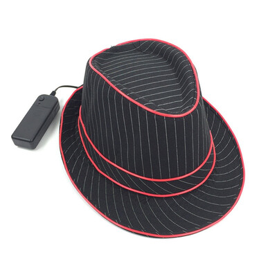 

Led Flash Bright Led Flashing Jazz Cap Light Top Fedora For Rave Party