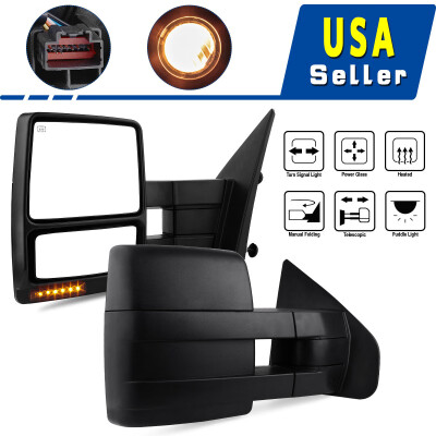 

for 2007-2014 Ford F150 Towing Mirrors Power Heated Puddle Lights Turn Signals