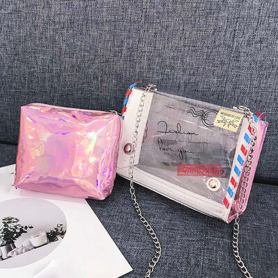 

Tailored Fashion Lady Personality Transparent Jelly Chain Shoulder Bag Messenger Bag