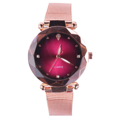 

Womens mesh belt watch fashion gradient colorful face watch