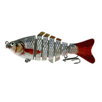 

10CM 3D Artificial Bait False Multi Joint Fish Shape Eco-friendly Plastic Fishing Lure With 2 Treble Hooks