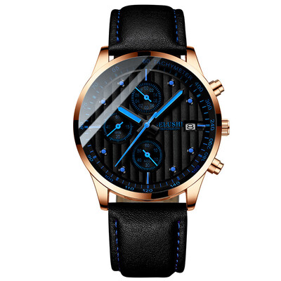 

Luxury Mens Quartz Watch Sport Casual Wristwatch Men Military Clock Leather Wrist Watch Waterproof 30M Relogio Masculino 2019