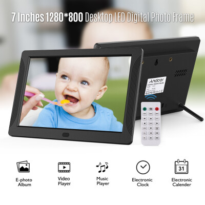 

Andoer P701 7 Inches LED Digital Photo Frame Desktop Electronic Album 1280800 HD 169 Display Supports MusicVideoPhoto PlayerA