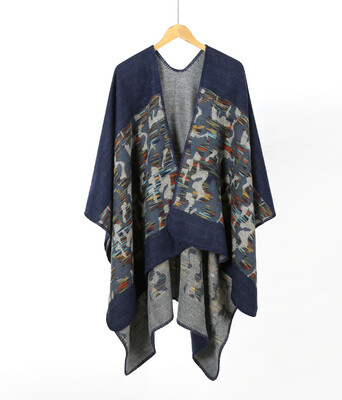 

Europe&the United States foreign trade ladies fashion camouflage cashmere split long thick shawl ebay AliExpress best selling cloak