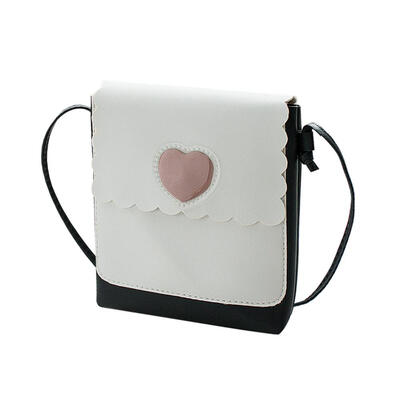 

Fashion Teenage Girls Shoulder Bags PU Leather Heart Print Crossbody Bag
