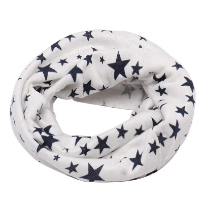 

Children Warm Cotton Scarf O Ring Shawl Neckerchief Boy Girl Circle Loop Cartoon Smile Face Star Pattern Neck Warmer