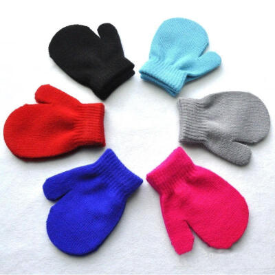 

1 Pair Girls Boys Winter Warm Toddlers Cartoon Baby Kids Warm Gloves Mittens