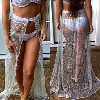 

Womens Bathing Suit Lace Up Crochet Bikini Cover Up Swimwear Summer Beach Dress