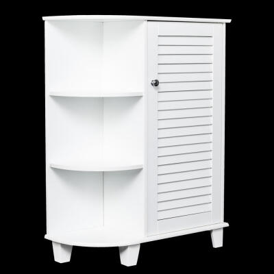 

3-tier Floor Storage Cabinet with Side Shelves White